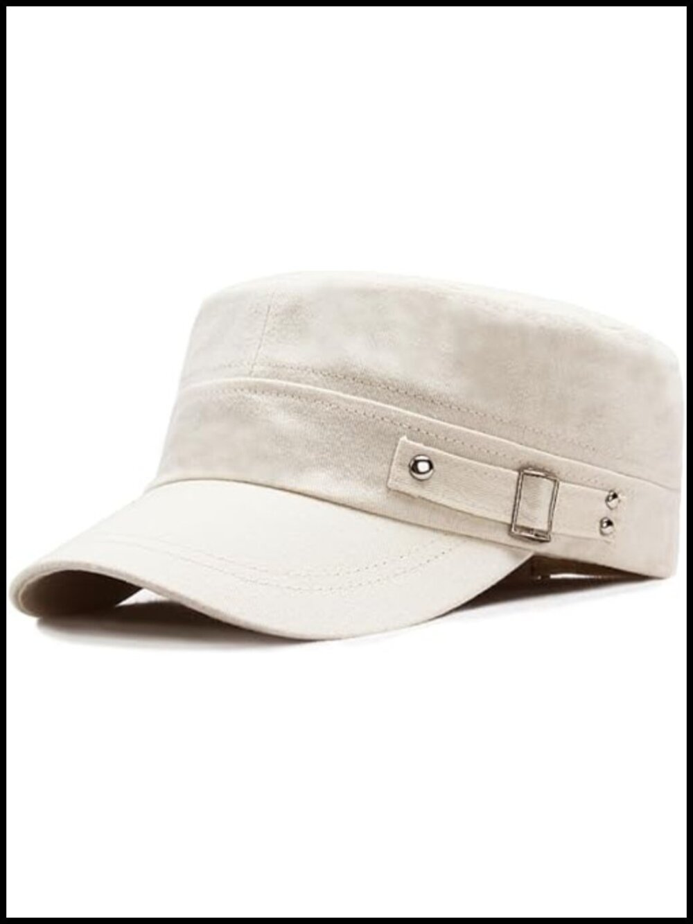Unisex Army Cadet Cap Polyester-Cotton Blend Flat Top Baseball Hat